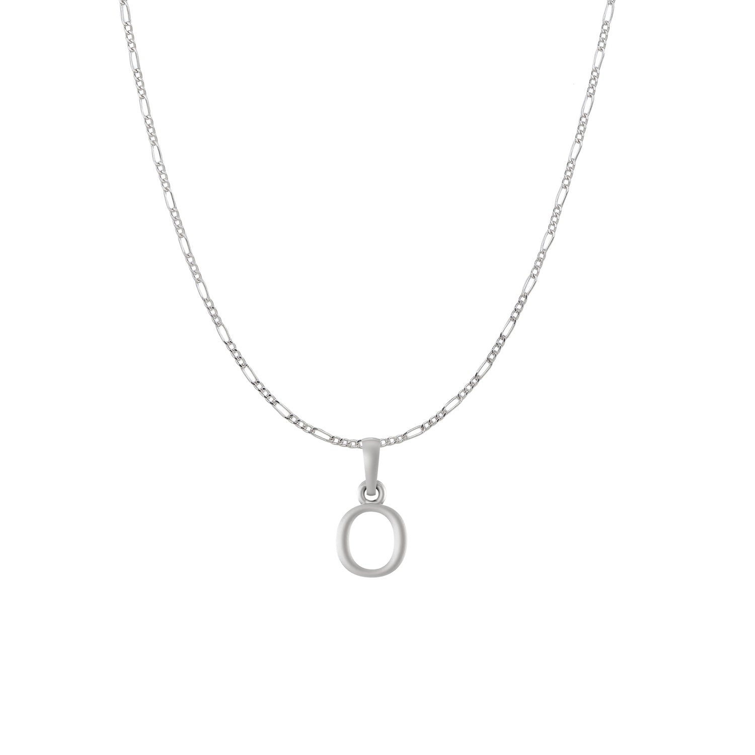 Akshat Sapphire Sterling Silver (92.5% purity) precious Name alphabet chain pendant (Pendnat with Figaro chain) pure silver designer alphabet chain locket