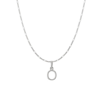 Akshat Sapphire Sterling Silver (92.5% purity) precious Name alphabet chain pendant (Pendnat with Figaro chain) pure silver designer alphabet chain locket