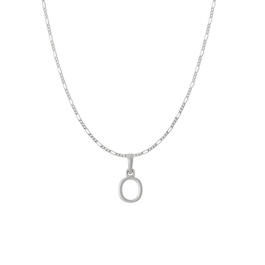 Akshat Sapphire Sterling Silver (92.5% purity) precious Name alphabet chain pendant (Pendnat with Figaro chain) pure silver designer alphabet chain locket