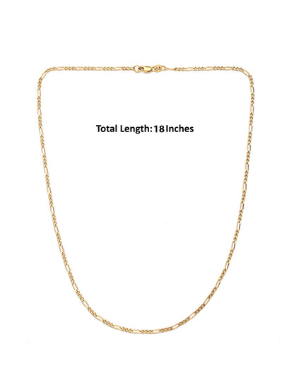 22KT Gold Plated Pure Silver (92.5% purity) precious Name alphabet chain pendant (Pendnat with Figaro chain- 18 Inches) designer alphabet chain locket