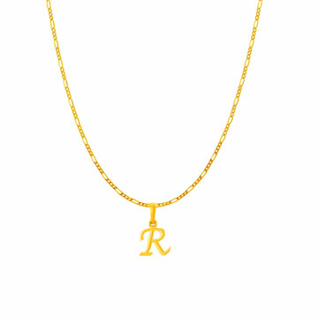 22KT Gold Plated Silver (92.5% purity) precious Name alphabet chain pendant (Pendnat with Box chain- 18 Inches) pure silver designer alphabet chain locket