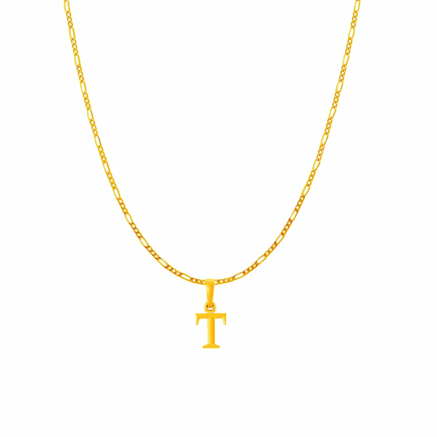 22KT Gold Plated Silver (92.5% purity) precious Name alphabet chain pendant (Pendnat with Box chain- 18 Inches) pure silver designer alphabet chain locket