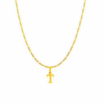 22KT Gold Plated Silver (92.5% purity) precious Name alphabet chain pendant (Pendnat with Box chain- 18 Inches) pure silver designer alphabet chain locket