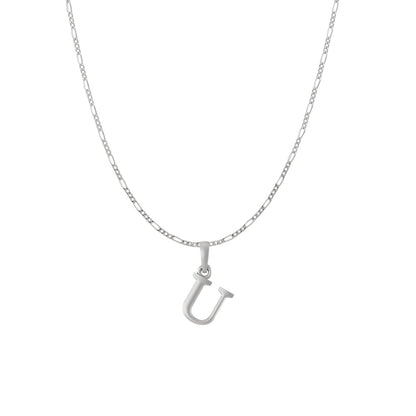 Akshat Sapphire Sterling Silver (92.5% purity) precious Name alphabet chain pendant (Pendnat with Figaro chain) pure silver designer alphabet chain locket