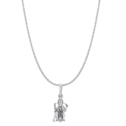 Akshat Sapphire Sterling Silver (92.5% purity) God Ganesha Chain Pendant (Pendant with Rope Chain) for Men & Women Pure Silver Lord Ganapathy Chain Locket for Good Health & Wealth