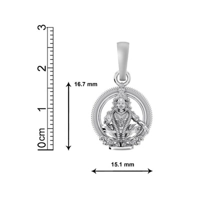 Akshat Sapphire Sterling Silver (92.5% purity) God Ayyappa Chain Pendant (Pendant with Rope Chain) for Men & Women Pure Silver Lord Ayyappa Chain Locket