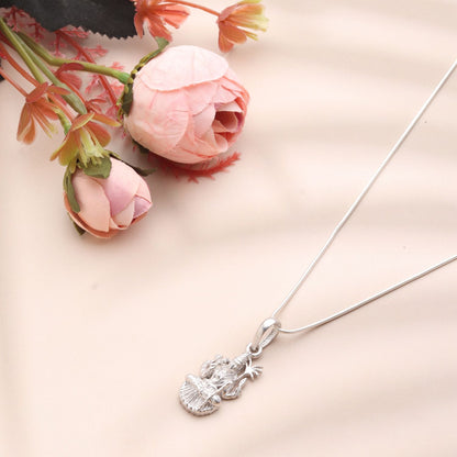 Goddess Maa Lalitha Parameswari Chain Pendant (Pendant with Rope Chain) for Men & Women Pure Silver Lord Ma Lalita Sahasranamam Tripura Sundari chain Locket for Good Health & Wealth