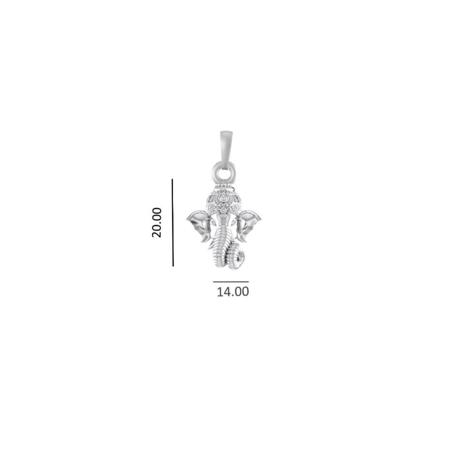 Akshat Sapphire Sterling Silver (92.5% purity) God Ganesha Chain Pendant (Pendant with Rope Chain) for Men & Women Pure Silver Lord Ganapathy Chain Locket for Good Health & Wealth
