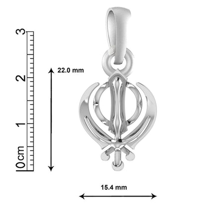 Akshat Sapphire Sterling Silver (92.5% purity) Sikh Khanda Symbol chain Pendant (Pendant with Rope Chain) for Men and Women Pure Silver spiritual Punjabi Sikh Sardar khanda symbol chain Locket for Good Luck, Health & Wealth