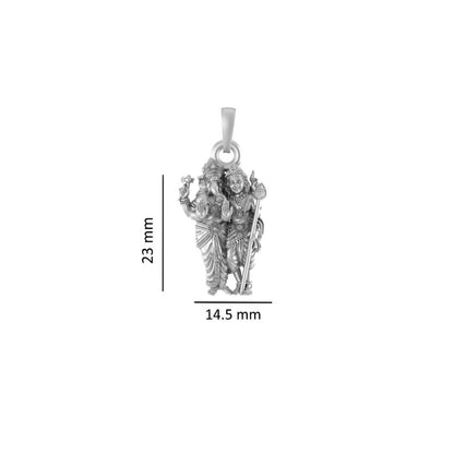 Akshat Sapphire Sterling Silver (92.5% purity) God Ganesh kartikeya Brother Chain Pendant (Pendant with Rope Chain) for Men & Women Pure Silver Lord Ganapathy Murugan Chain Locket for Good Health & Wealth