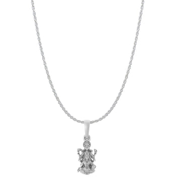 Akshat Sapphire Sterling Silver (92.5% purity) God Vishnu Laxmi Chain Pendant (Pendant with Rope Chain) for Men & Women Pure Silver Lord Vishnu Lakshmi Chain Locket for Good Health & Wealth
