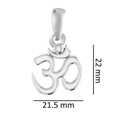 Akshat Sapphire Sterling Silver (92.5% purity) Spiritual OM Chain Pendant (Pendant with Rope Chain) for Men & Women Pure Silver Divine OM Chain Locket for Health & Wealth