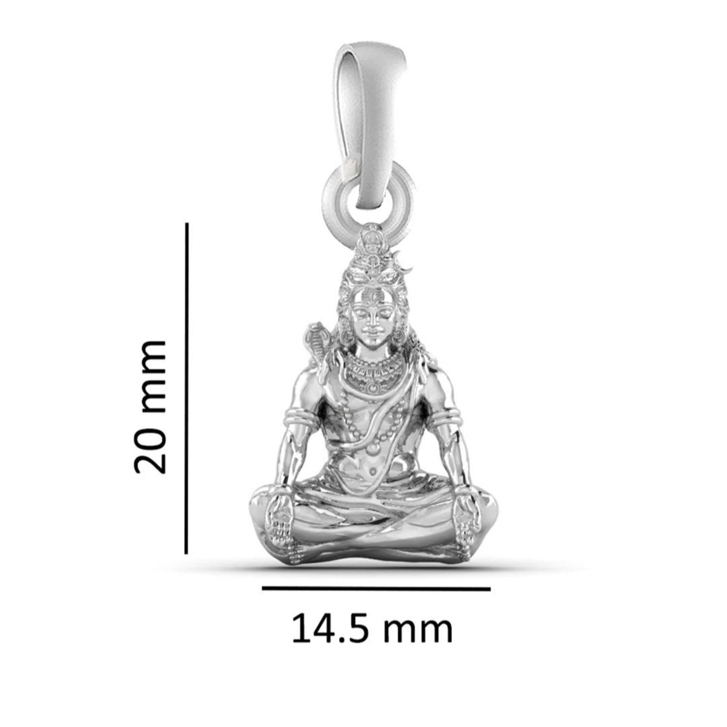 Akshat Sapphire Sterling Silver (92.5% purity) God Shiva Chain Pendant (Pendant with Rope Chain) for Men & Women Pure Silver Lord Shiv Chain Locket for Good Health & Wealth
