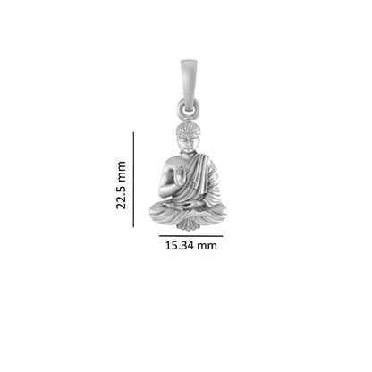 Akshat Sapphire Sterling Silver (92.5% purity) Spiritual God Gautam Buddha Chain Pendant (Pendant with Rope Chain) for Men & Women Pure Silver religious Gautam buddh Chain Locket for Good Health & Wealth