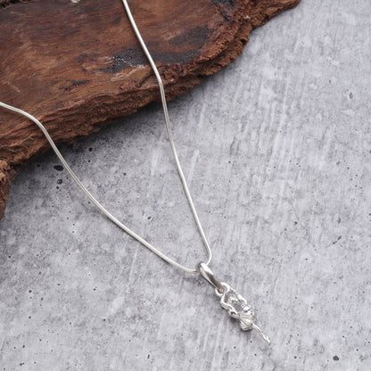 Akshat Sapphire Sterling Silver (92.5% purity) Stylish and Fashionable Happy Dancing girl Chain Pendant (Pendant with Rope Chain) for Men & Women Pure Silver gorgeous dancing girl Chain Locket for Happiness and joy