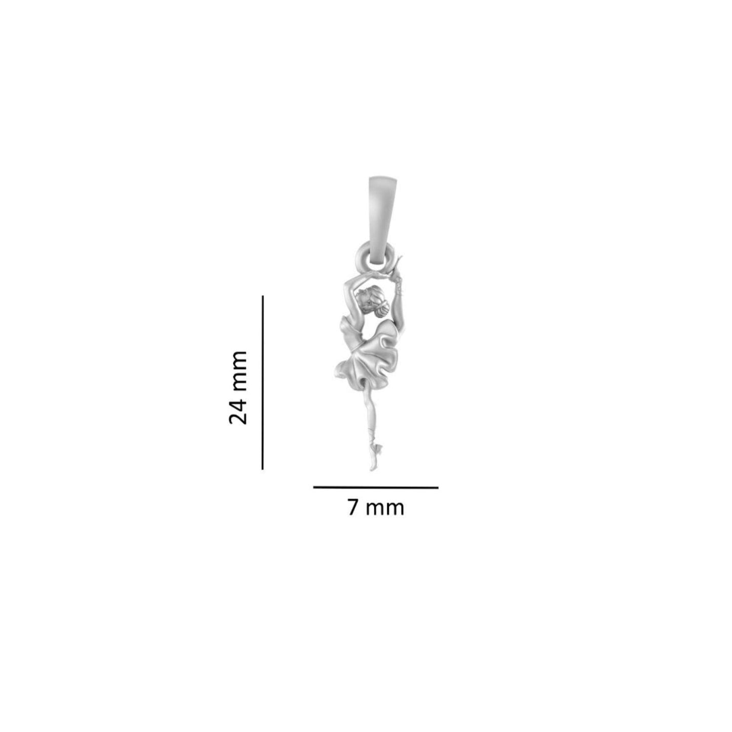 Akshat Sapphire Sterling Silver (92.5% purity) Stylish and Fashionable Happy Dancing girl Chain Pendant (Pendant with Rope Chain) for Men & Women Pure Silver gorgeous dancing girl Chain Locket for Happiness and joy