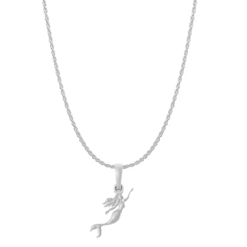 Akshat Sapphire Sterling Silver (92.5% purity) ambitious and Stylish divine Mermaid Chain Pendant  (Pendant with Rope Chain) for Men & Women Pure Silver Fashionable and gorgeous Mermaid Chain Locket for Happiness and joy