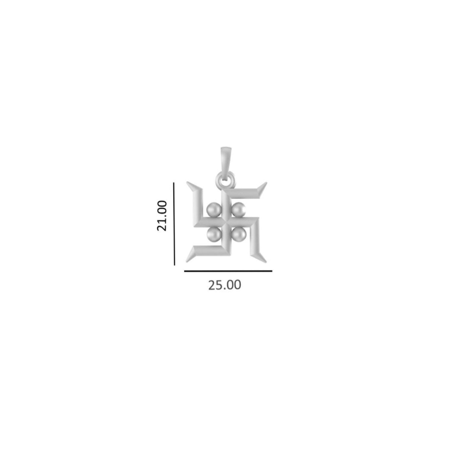 Akshat Sapphire Sterling Silver (92.5% purity) Spiritual Swastik Symbol Chain Pendant (Pendant with Rope Chain) for Men & Women Pure Silver Divine & prosperous  Swastik Chain Locket for Good Health & Wealth