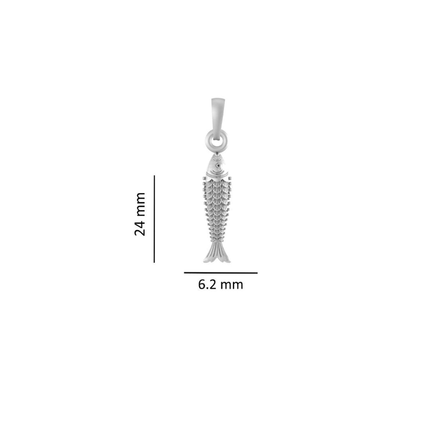 Akshat Sapphire Sterling Silver (92.5% purity) Stylish and Fashionable Fish Chain Pendant  (Pendant with Rope Chain) for Men & Women Pure Silver Fish Chain Locket for Happiness and joy