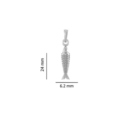 Akshat Sapphire Sterling Silver (92.5% purity) Stylish and Fashionable Fish Chain Pendant  (Pendant with Rope Chain) for Men & Women Pure Silver Fish Chain Locket for Happiness and joy