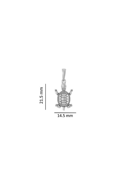 Akshat Sapphire Sterling Silver (92.5% purity) Prosperity and Piece Symbolic Tortoise Chain Pendant (Pendant with Rope Chain) for Men & Women Pure Silver Turtle Chain Locket for Piece and prosperity