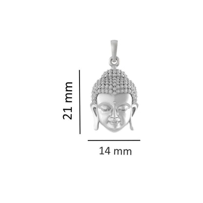 Akshat Sapphire Sterling Silver (92.5% purity) Spiritual God Gautam Buddha Chain Pendant (Pendant with Rope Chain) for Men & Women Pure Silver religious Gautam buddh Chain Locket for Good Health & Wealth