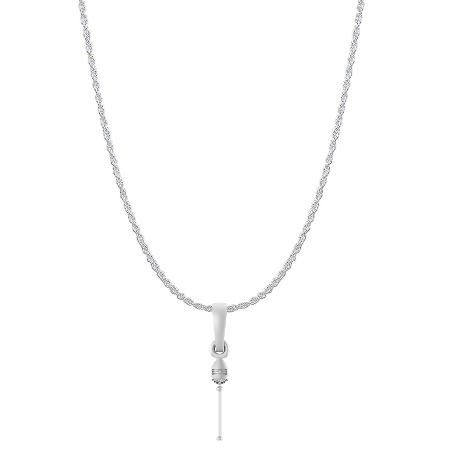 Spiritual Vel Pandel Pure Silver 92.5% purity Chain pendant by Akshat Sapphire Vel Pandel Pendant (Pendant with Rope Chain-18 inches)