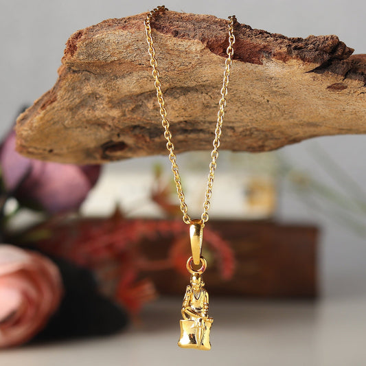 22KT Gold Plated Sterling Silver (92.5% Purity) Pure Silver God Shree Sai Baba chain Pendant (Locket with Rope Chain) for Women