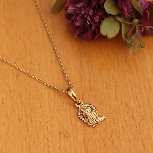 22KT Gold Plated Sterling Silver (92.5% purity) God Kartikeya Chain Pendant (Locket with Rope Chain) for Women