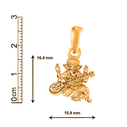 22KT Gold Plated Sterling Silver (92.5% purity) God Ganesha Chain Pendant (Locket with Rope Chain) for Women