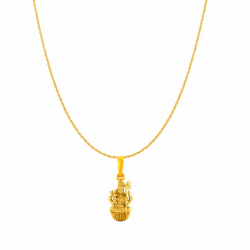 22KT Gold Plated Sterling Silver Goddess Maa Lalitha Parameswari Chain Pendant (Pendant with Rope Chain) for  Women Pure Silver Lord Ma Lalita Sahasranamam Tripura Sundari chain Locket