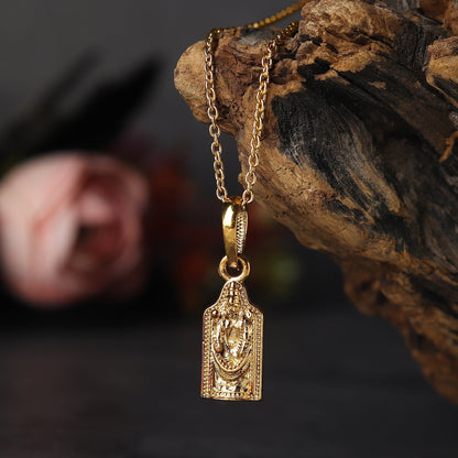 22KT Gold Plated Sterling Silver (92.5% purity) God Tirupati Bala Ji Chain Pendant (Locket with Rope Chain) for Women