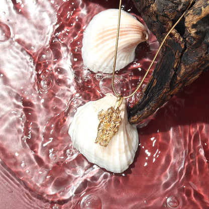 22KT Gold Plated Sterling Silver (92.5% purity) God Ganesh kartikeya Brother Chain Pendant (Locket with Rope Chain) for Women