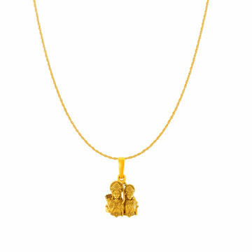 22KT Gold Plated Sterling Silver (92.5% purity) God Ram Sita ji Chain Pendant (Pendant with Rope Chain) for  Women Pure Silver Lord Ram Sita Chain Locket for Good Health & Wealth