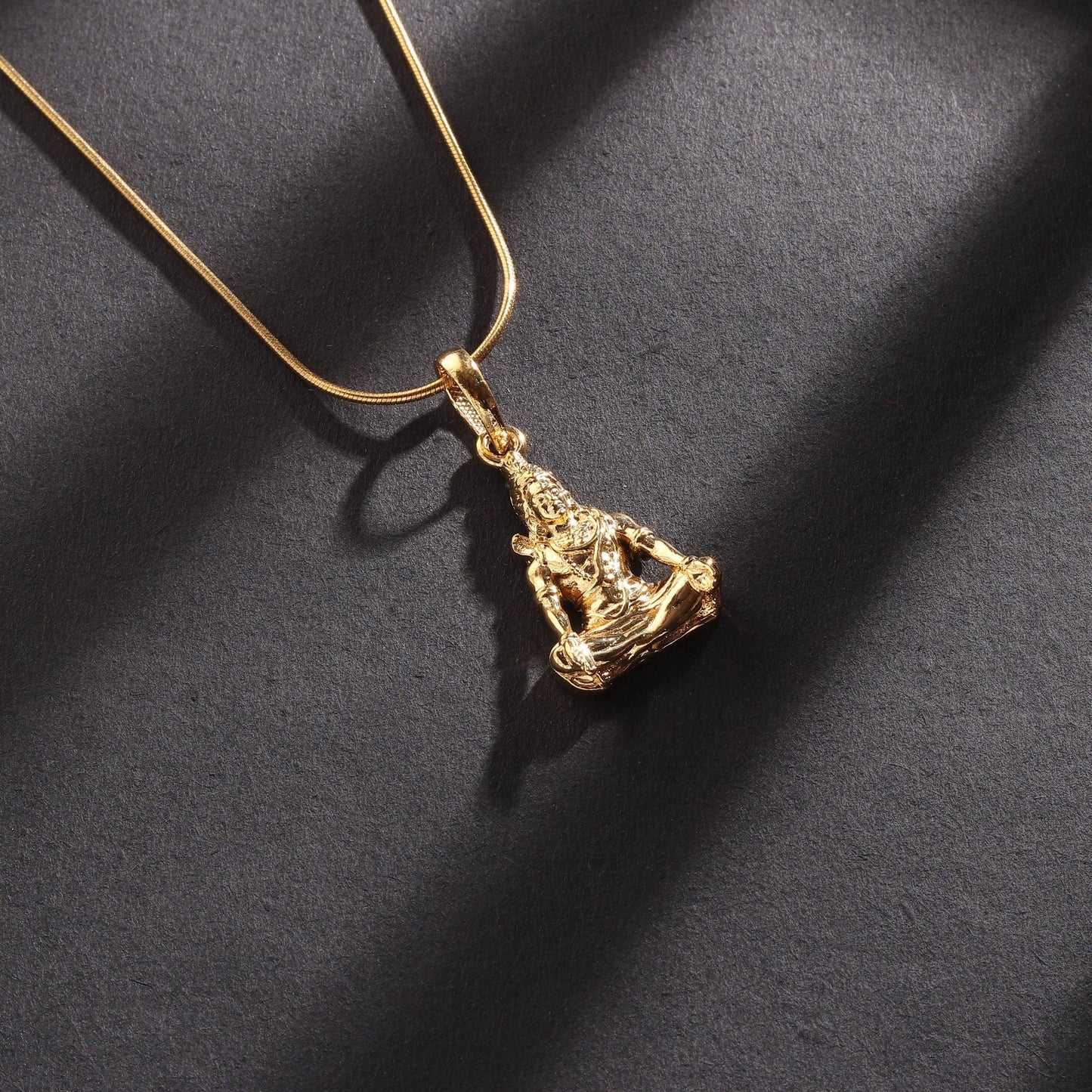 22KT Gold Plated Sterling Silver (92.5% purity) God Shiva Chain Pendant (Locket with Rope Chain) for Women