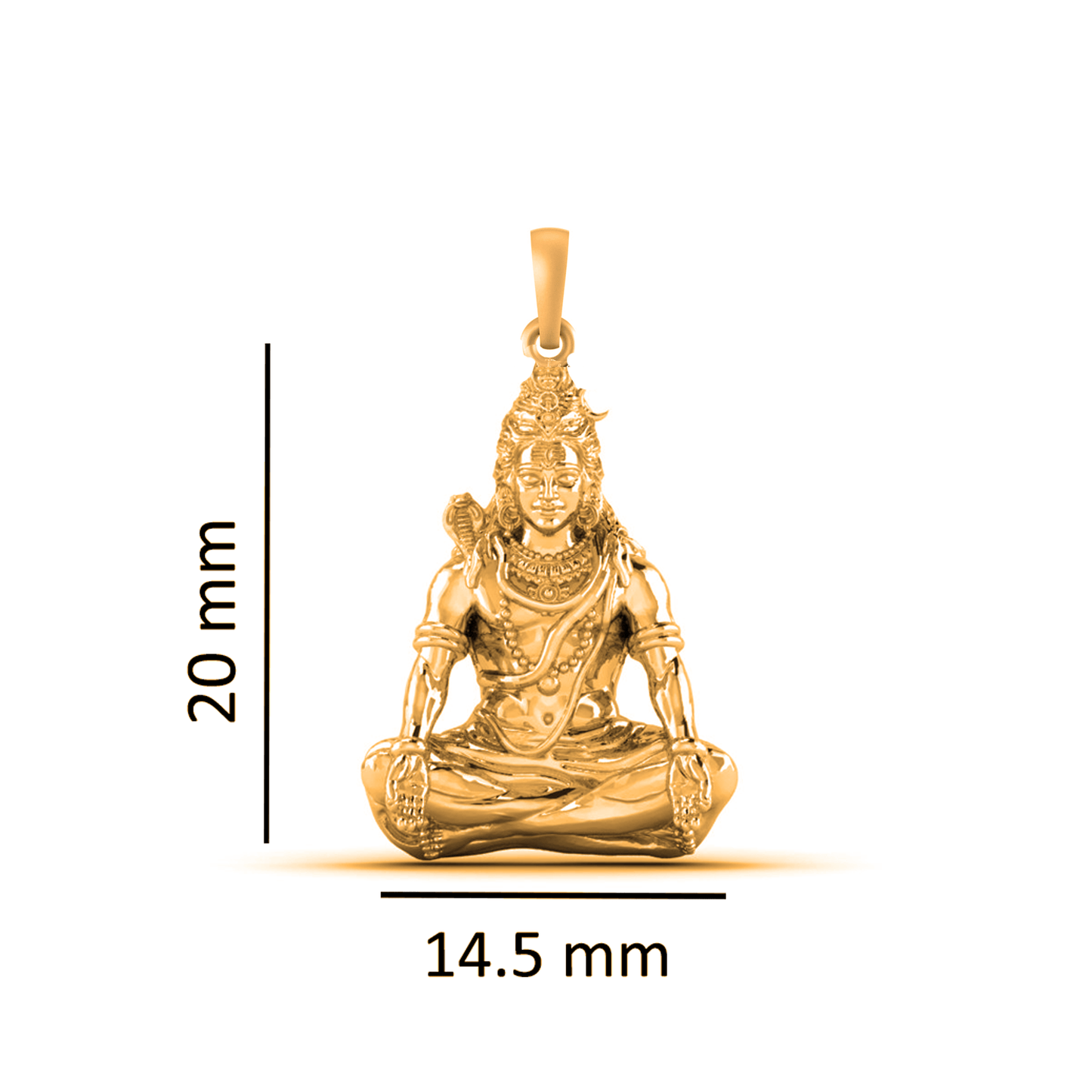 22KT Gold Plated Sterling Silver (92.5% purity) God Shiva Chain Pendant (Locket with Rope Chain) for Women