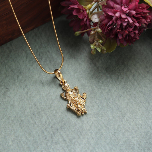 22KT Gold Plated Sterling Silver (92.5% purity) Vishnu ji chain pendant (Pendant with Rope Chain) for Men and women, God vishnu chain Locket for Good Luck, Health & Wealth