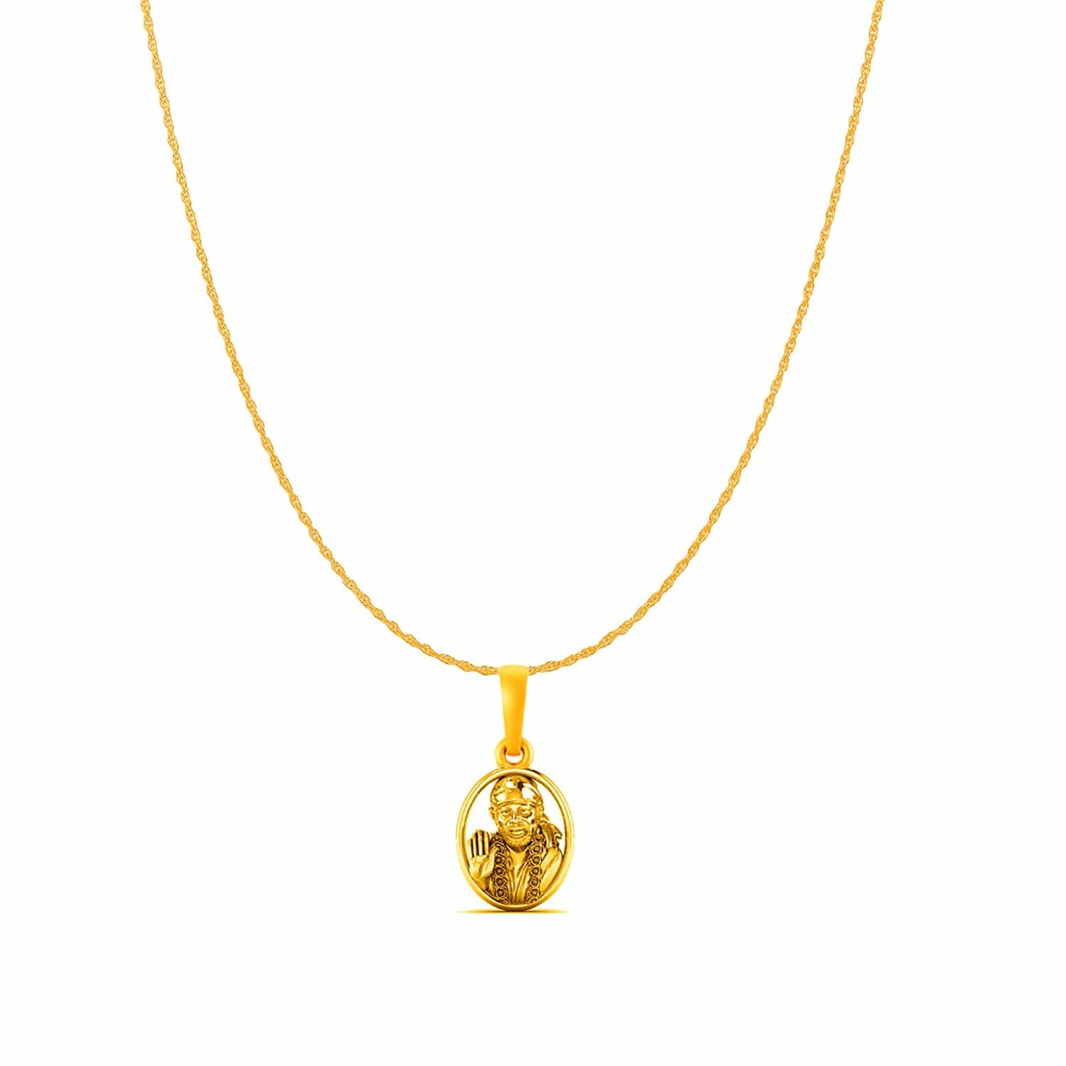 22KT Gold Plated Sterling Silver (Silver with 92.5% purity) God Shree Sai Baba chain Pendant (Pendant with Rope Chain) for  Women Pure 22KT Gold Plated Sterling Silver Lord Sai Baba chain Locket For Good Wealth & Health