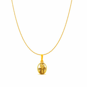 22KT Gold Plated Sterling Silver (Silver with 92.5% purity) God Shree Sai Baba chain Pendant (Pendant with Rope Chain) for  Women Pure 22KT Gold Plated Sterling Silver Lord Sai Baba chain Locket For Good Wealth & Health