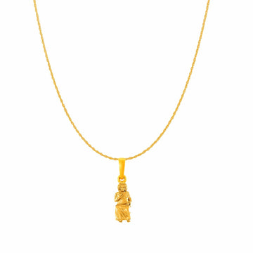 22KT Gold Plated Sterling Silver (92.5% purity) Spiritual Sathya Sai baba Chain Pendant (Pendant with Rope Chain) for  Women religious Chain Locket for Good Health & Wealth