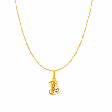 22KT Gold Plated Sterling Silver (92.5% purity) God Ganesha Chain Pendant (Pendant with Rope Chain) for  Women Pure Silver Lord Ganapathy Chain Locket for Good Health & Wealth