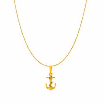 22CT Gold Plated Sterling Silver 92.5% Purity Mermaid Pendant with Rope Chain 18 inches for Women by Akshat Sapphire PSR7297_Gold
