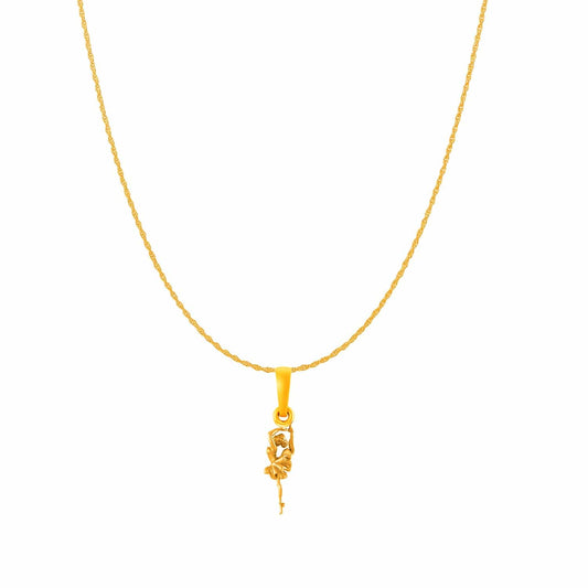 22KT Gold Plated Sterling Silver (92.5% purity) Stylish and Fashionable Happy Dancing girl Chain Pendant (Pendant with Rope Chain) for  Women Pure Silver gorgeous dancing girl Chain Locket for Happiness and joy