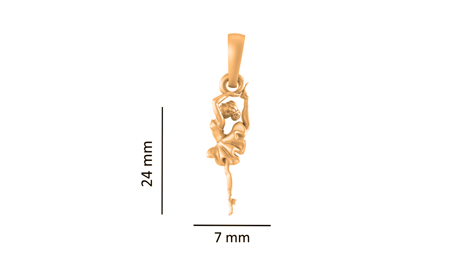 22KT Gold Plated Sterling Silver (92.5% purity) Stylish and Fashionable Happy Dancing girl Chain Pendant (Locket with Rope Chain) for Women