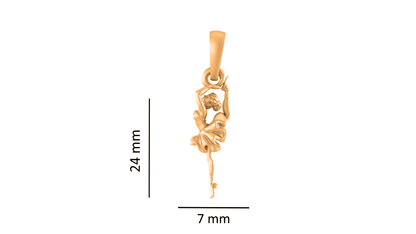 22KT Gold Plated Sterling Silver (92.5% purity) Stylish and Fashionable Happy Dancing girl Chain Pendant (Locket with Rope Chain) for Women