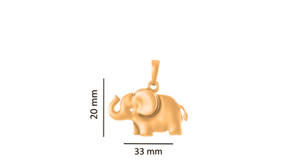 22KT Gold Plated Sterling Silver (92.5% purity) Strength Symbolic Elephant Chain Pendant (Locket with Rope Chain) for Women