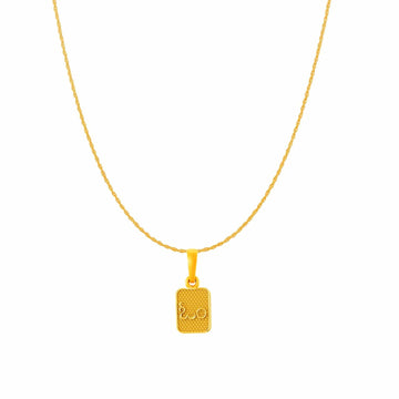 22KT Gold Plated Sterling Silver (92.5% purity) Spiritual OM Chain Pendant (Pendant with Rope Chain) for  Women Pure Silver Divine OM Chain Locket for Health & Wealth