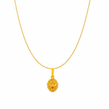 22KT Gold Plated Sterling Silver (92.5% purity) God Vishnu Narsimha Chain Pendant (Pendant with Rope Chain) for  Women Pure Silver Lord Vishnu narsimha Chain Locket for Good Health & Wealth