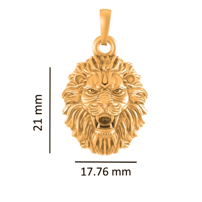 22CT Gold Plated Sterling Silver 92.5% Purity God Narasimha Pendant with Rope Chain 18 inches for Women by Akshat Sapphire PSR7331_Gold