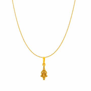 22KT Gold Plated Sterling Silver (92.5% purity) God Vitthal Chain Pendant (Pendant with Rope Chain) for  Women Pure Silver Lord Vitthal Chain Locket for Good Health & Wealth